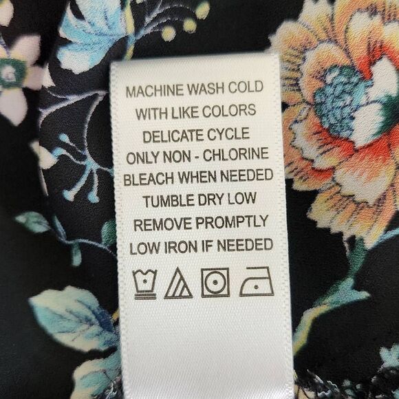 Counterparts Black Floral Blouse Size Medium Floral Peasant Blouse - Picture 8 of 9